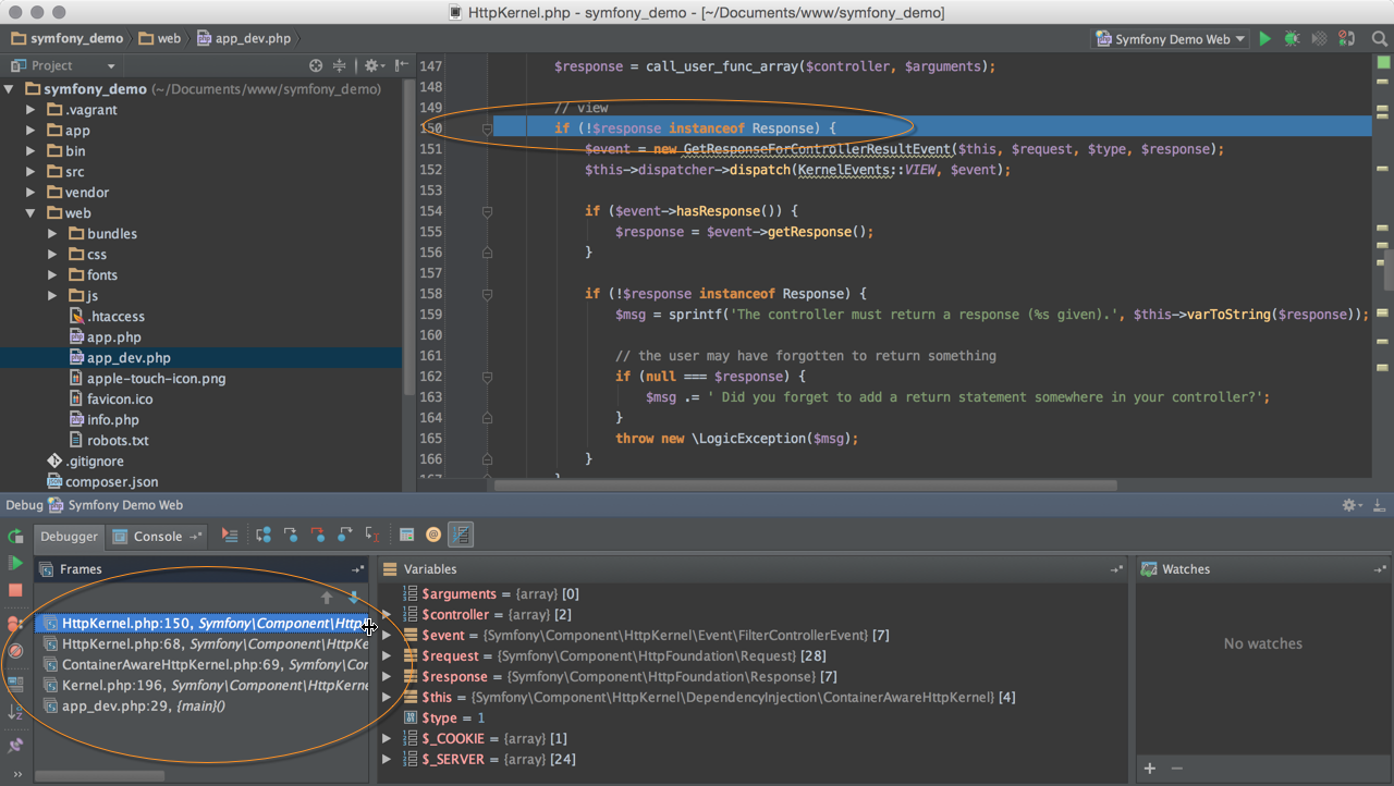 PhpStorm Symfony Debugging without bootstrap.cache